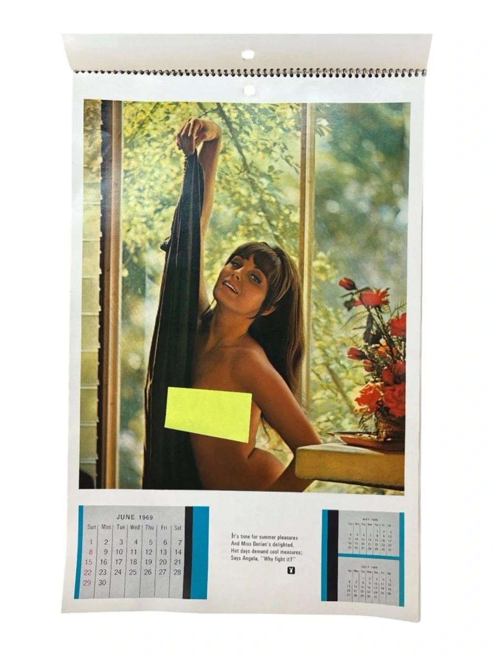 Playboy Playmate Pinup Wall Calendar with sleeve Vintage 1969 8x12 Adult Only